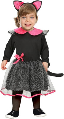Kitty Katzen Kostüm Klein Kinder Babys Kätzchen Mädchen Halloween 18-24 Monate
