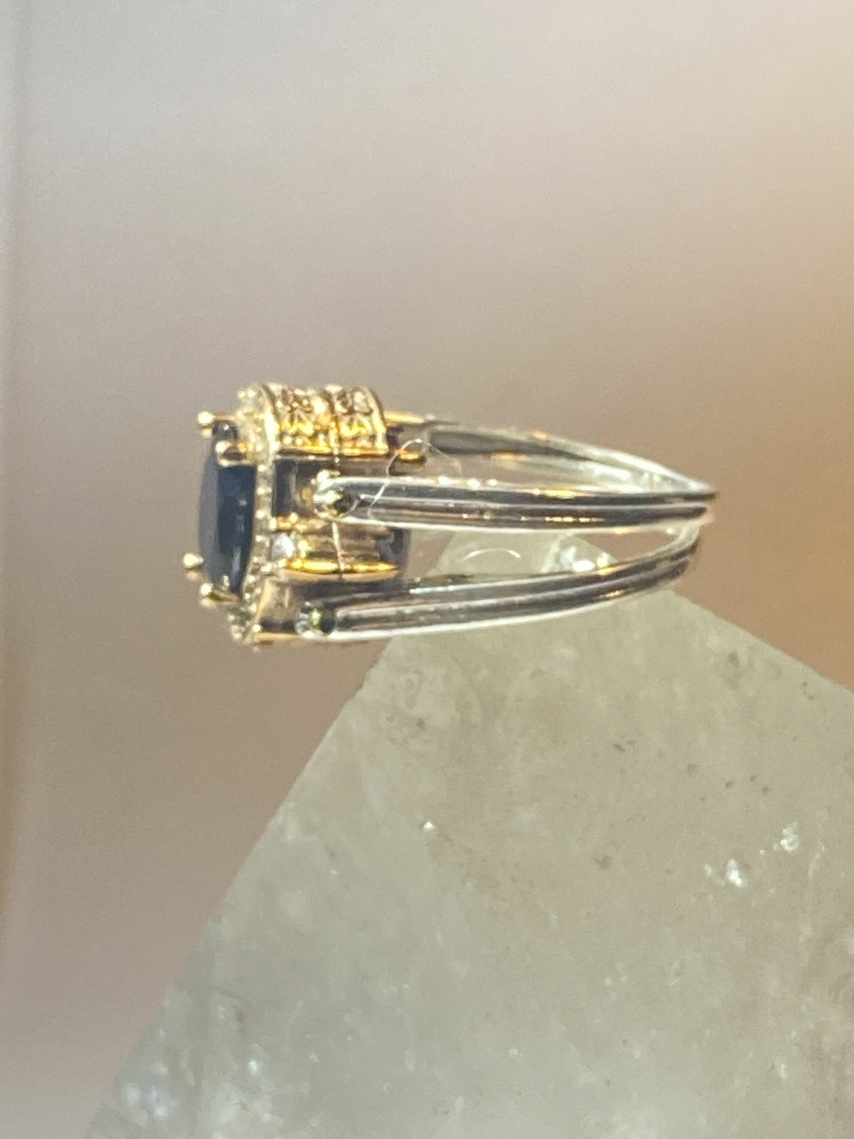 Reversible ring red stone black stone cocktail st… - image 5