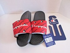 NWT Champion Men's Super Slide Repeat Sandals, Red, Size 12, FREE SHIPPING