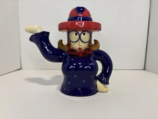 FIB Burton & Burton Red Hat Society Lady Tea Pot Red Purple Hat EUC Licensed 