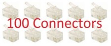 100 pcs RJ9 Modular Plug 4/4, Telephone Handset Cord Connector 4P4C