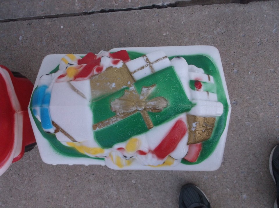 Vintage Empire Santa Train + Toy Tender Car Blow Mold Santa RR Local