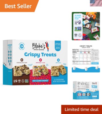 Delicious Variety Pack of 24 Vegan and Gluten-Free Crispy Treats - Snack Smart