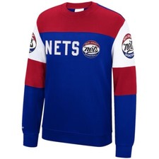 Mitchell  Ness Brooklyn NJ Nets Mens Pullover Sweatshirt Throwback Classic XL