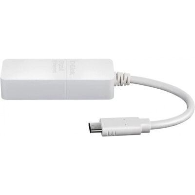 D-Link DUB-E130 Netzwerkadapter LAN Ethernet RJ45 Adapter USB-C Plug&Play weiß