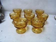 Anchor Hocking Fairfield Amber Sherbets Set of 8 Midcentury Modern Exc Cond