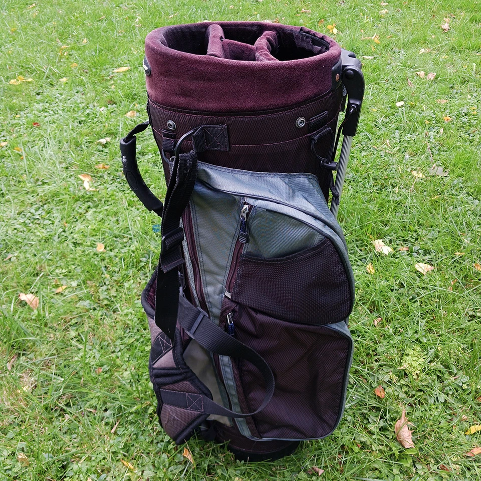 Dunlop Black & Gray Men's Golf Bag w/ Backpack Strap Stand 8 Pockets - Image 4 of 4