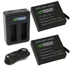 Wasabi Power Battery (2-Pack) and Dual Charger for Insta360 ONE X