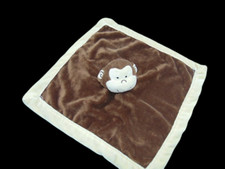 Tiddliwinks Lovey  Baby Security Blanket Monkey Chocolate Brown Tan plush