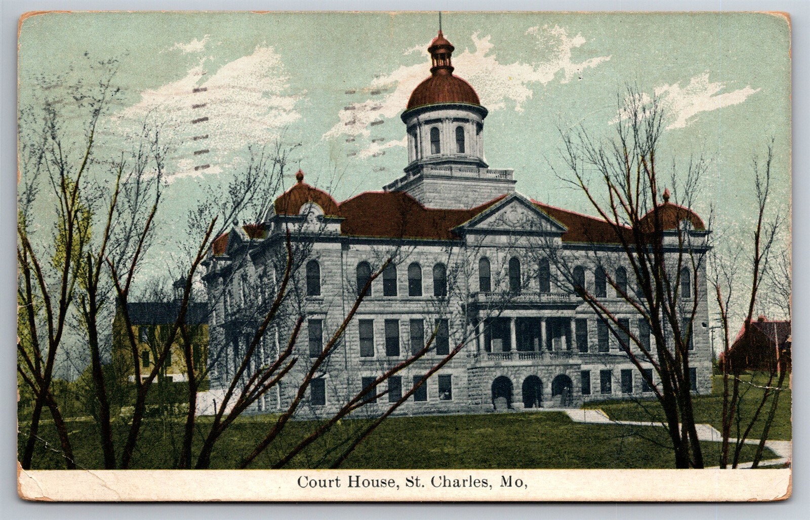 Court House St Charles MO C1913 Postcard P19