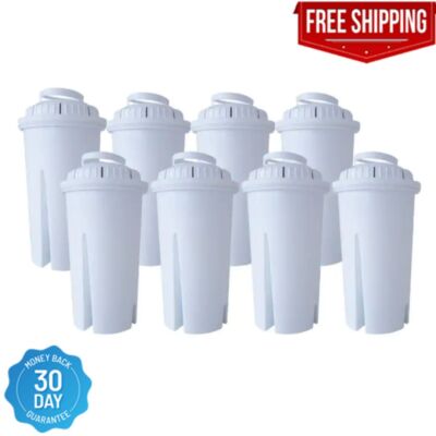 Water Pitcher Replacement Filter Cartridge Universal Fits Brita (8 Pack)
