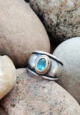 Retired James Avery Christina Ring Blue Topaz 18kt/925 Size 7