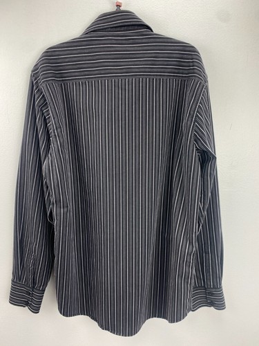 Level Ten Dress Shirt Button Down Up Mens XL Black White Pin Striped - Picture 4 of 8