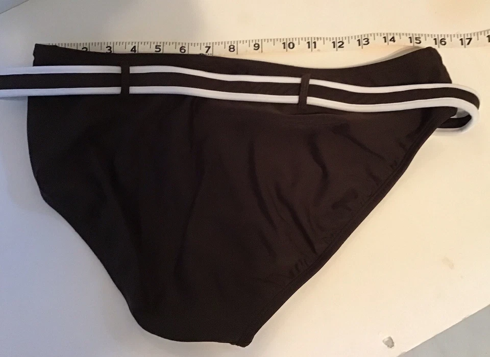 Parte inferior de bikini Chaps marrón con cinturón talla 16 (32-34” circunferencia) Foto 4 de 4