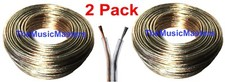 2 Pack 18 Gauge 100ft Clear SPEAKER WIRE Cable 200ft Total Car Audio Home Stereo
