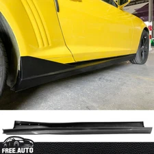 Side Skirts For 10-15 Chevy Camaro IKON V3 Style Extension Carbon Fiber Print PP