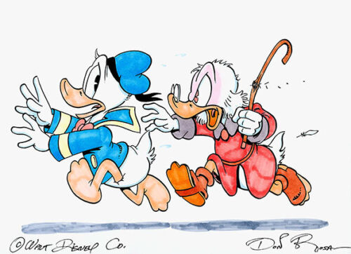 DON ROSA Scrooge hunts Donald (60x43.5cm), CANVAS, POSTER FREE P&P - Afbeelding 1 van 5