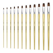 XDT 166-AB Bright Art Brush Set 12Pc 1 2 3 4 5 6 7 8 9 10 11 12 Red Sable