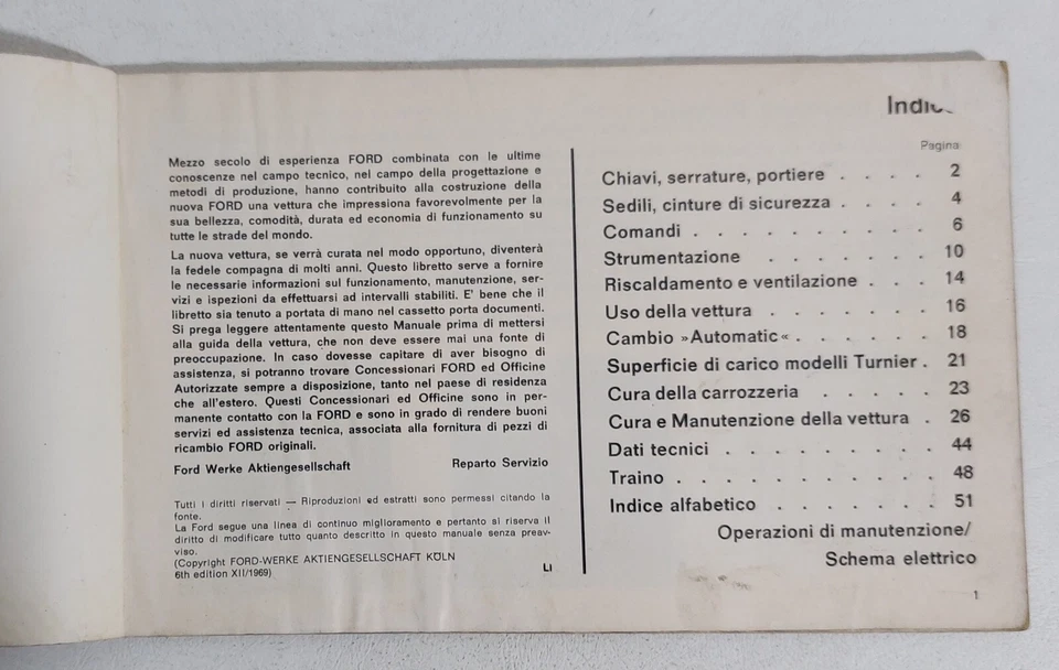 81098 Uso e Manutenzione - Ford Escort - 1969 - Immagine 2 di 4