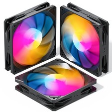 upHere 120mm Black ARGB Computer Case Fans 3-Pack,High Performance Cooling 4p...