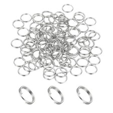 Round Split Ring, 100 Pcs 7 mm Small Split Ring with Double Loops, Silver