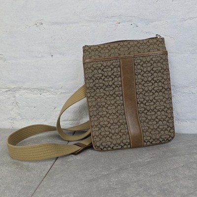 Vintage Coach Swingpack Umhängetasche hellbraun C Signature