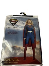 DC Supergirl Costume Includes Jumpsuit and Cape - Women Adult Small 2-4 NEW  