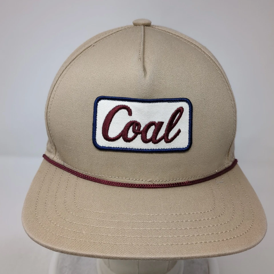 Boné de carvão Snapback 5 painéis bege tamanho único ajustável corda bordada - Imagem 2 de 4