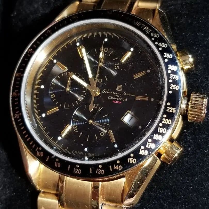 Gold IP coating Multifunction chronograph 100M wa… - image 2