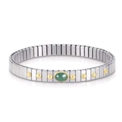 Pulsera NOMINATION Acero Y Oro 18k 750 Mls. Con Esmeralda Y 6 Bolas De Oro