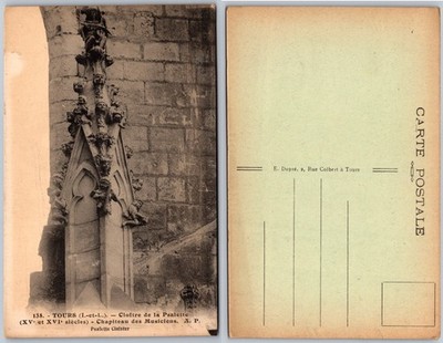 Tours France Musicians Carvings Postcard