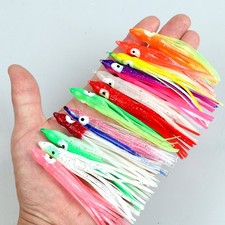 100PCS Luminous Squid Skirt Soft Fishing Lure Octopus Skirt Trolling Bait Lure