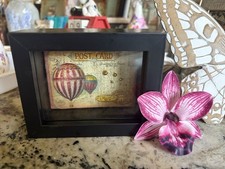 Vintage Hot Air Ballon Dreamscape -mixed Media Shadow Box Art 