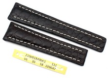 Uhrenband 22mm /18 echt Alligator Deutsch für Breitling Faltschließe mokka Kroko