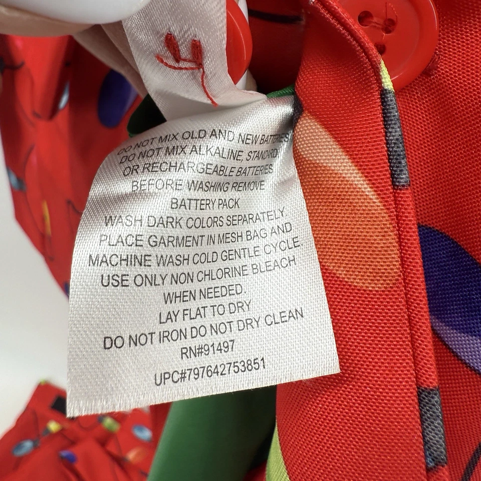 Life of the Party Men’s M Christmas Tree Jacket Shorts Tie Set Flashing Lights - Image 4 of 4