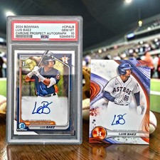2024 Bowman Chrome Luis Baez 1st Prospect Auto PSA 10 GEM MT + Bowmans Best Auto