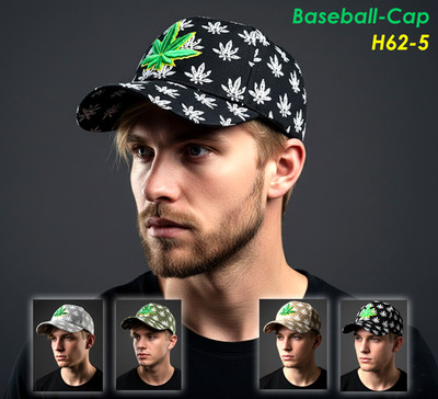 Baseball Cap Hanf - Blatt Bestick Hut Mütze Unisex in 5 Farben Kappe Basecap