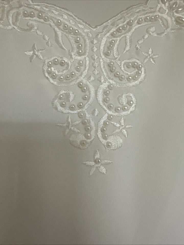 Kathy Che Off белый камзол бак с жемчугом деталь зубчатый вырез размер M - Изображение 2 из 3