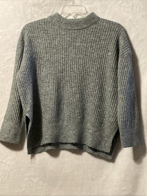 H&M Women's Size Small Oversized Ribbed High Neck Sweater Gray