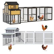 150" Large Wooden Chicken Coop Outdoor Poultry Hen House with Run  Nesting Box