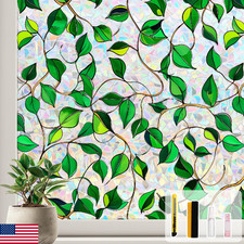 Kromapolis Window Privacy Film Decorative Rainbow Stained Glass Window Clings