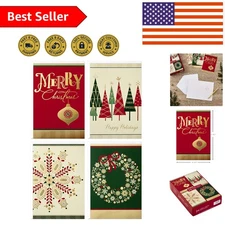 Elegant Icons Christmas Boxed Card Set - 24 Foil-Accented Cards & Envelopes