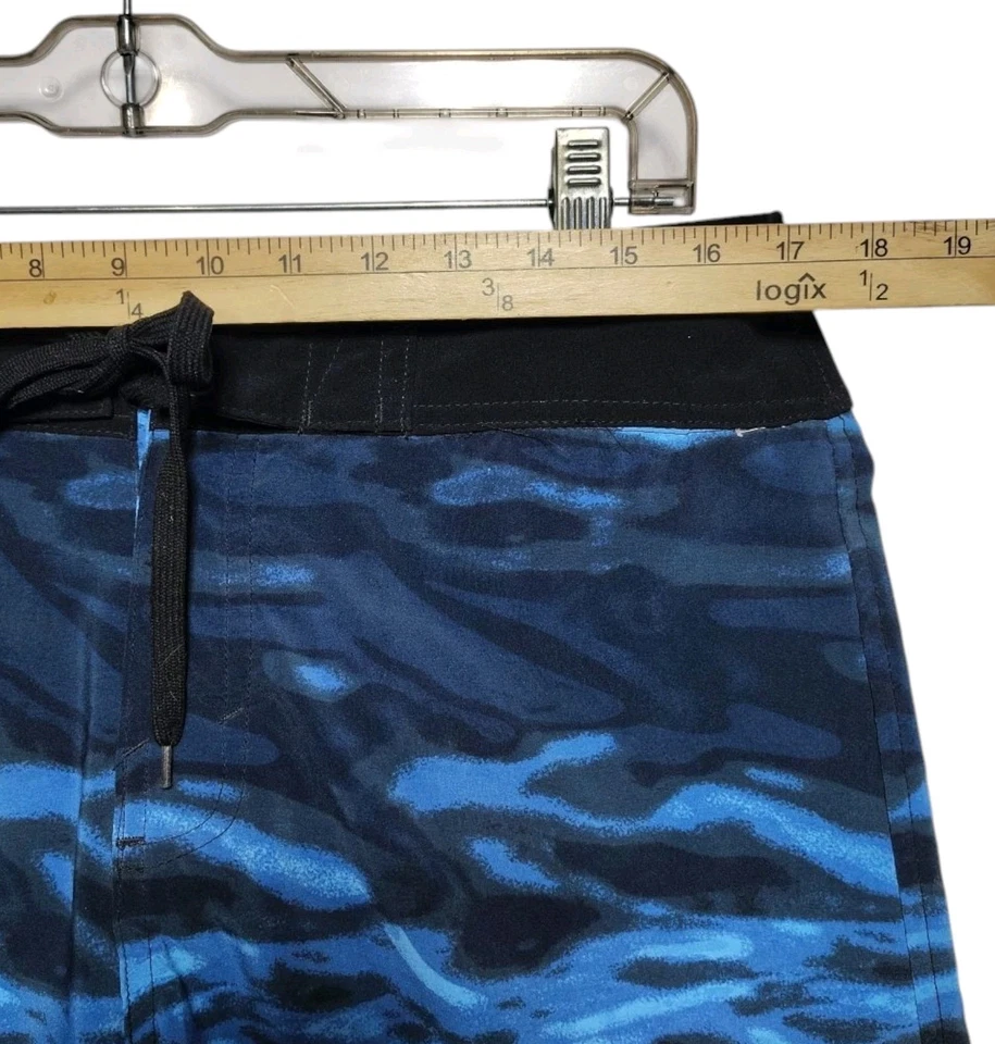Matix Board Shorts Swimming Trunks Men's Size 34 Black & Blue  - Image 4 of 4