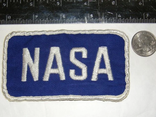 Vintage Original NASA Blue/Whte Logo Patches Smaller circa 1964 + Back/Oversized