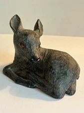 Vintage A Wolf Original FAWN DEER Sculpture  Soapstone Handmade Figurine CANADA