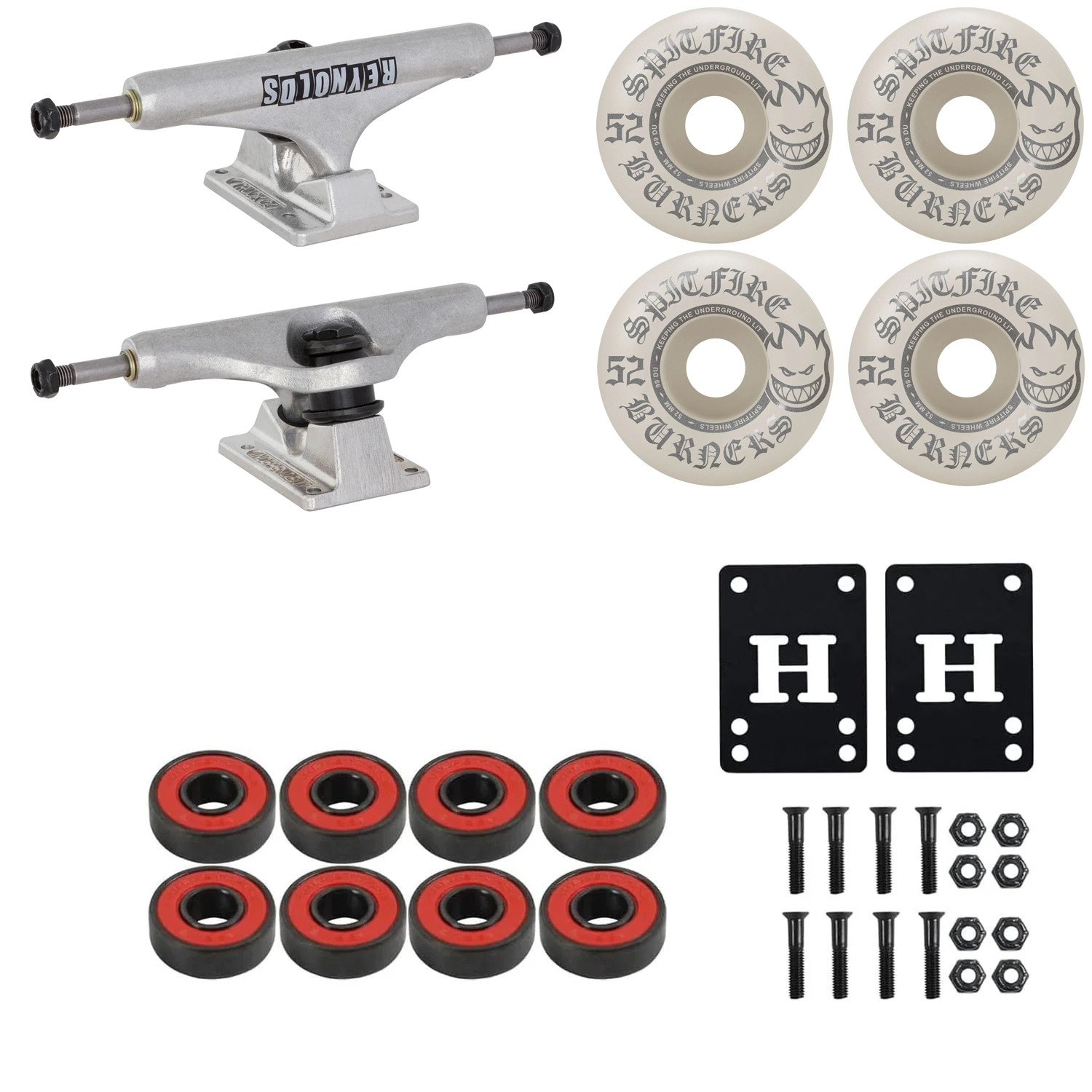 Trucks Reynolds Hollow With Spitfire Wheels, Abec 5 Bear