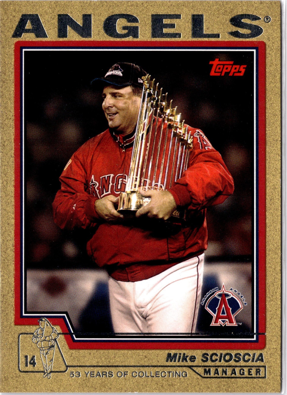 004 Topps Gold #267b Mike Scioscia Angels /2004 Serial 1315 UER Manager