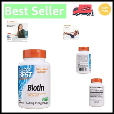 Essential  Biotin Capsules - 120 Count for Radiant Hair, Skin & Nails