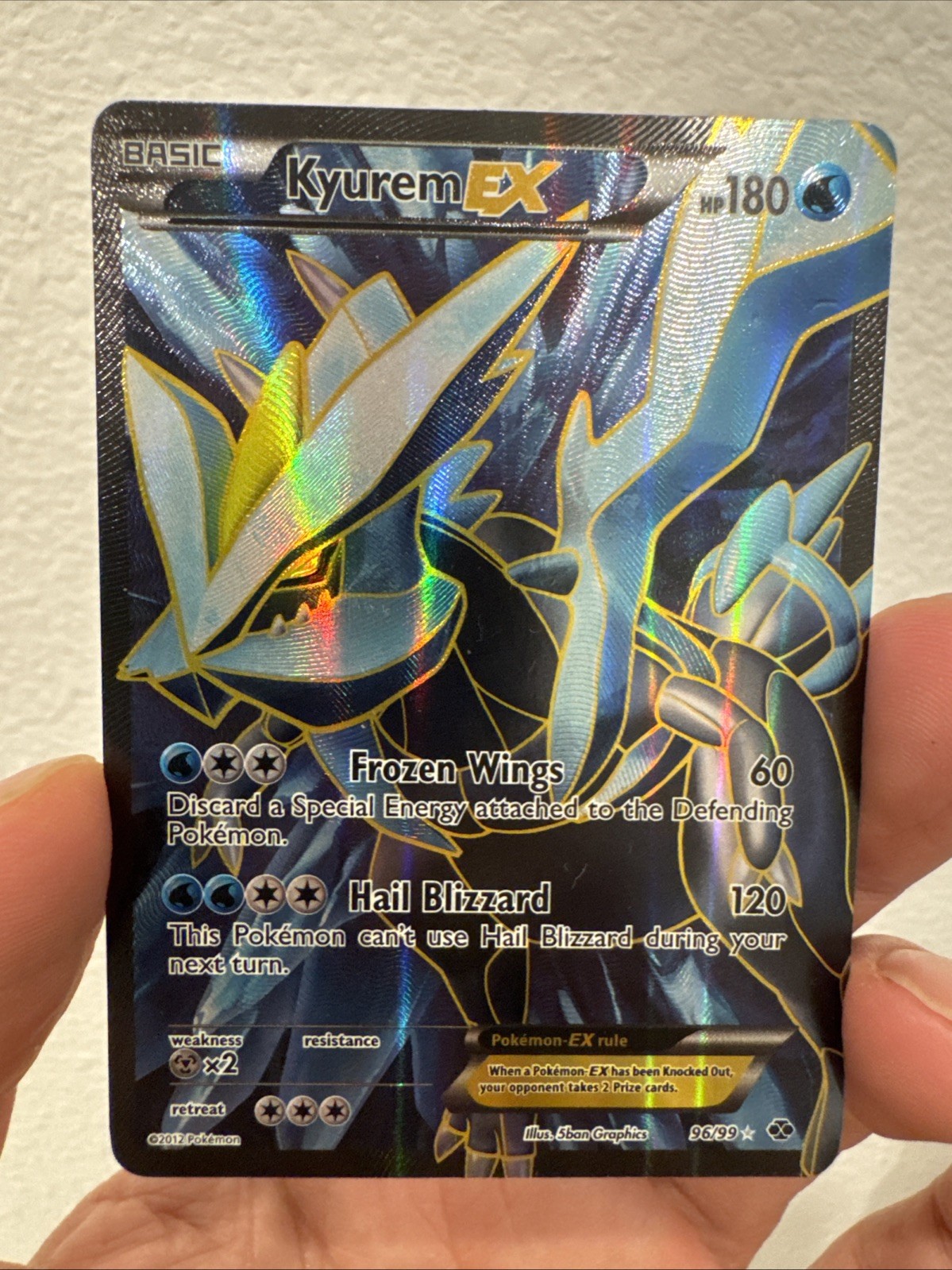 Kyurem EX Full Art 96/99 Black & White Next Destinies Pokemon Card