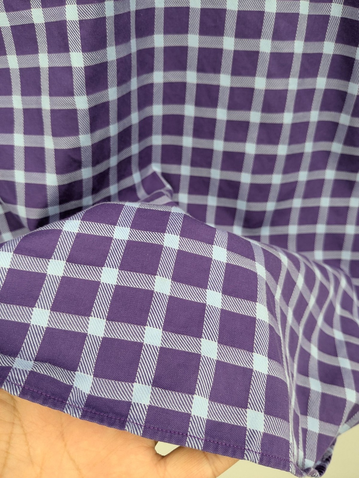 Robert Talbott Gingham Plaid Button Up Shirt Size… - image 3